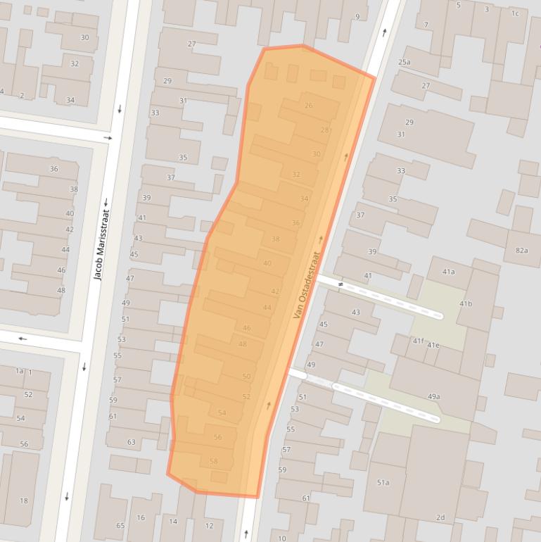 Kaart van postcodegebied 8932KB.