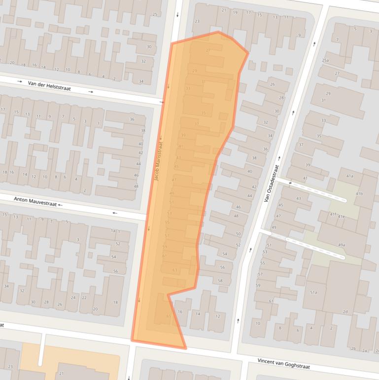 Kaart van postcodegebied 8932KD.