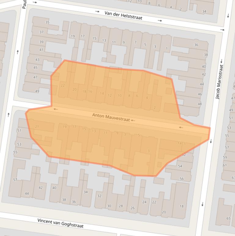 Kaart van postcodegebied 8932KH.
