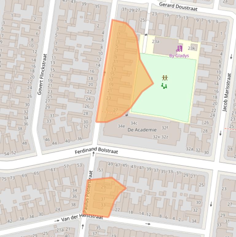 Kaart van postcodegebied 8932KJ.