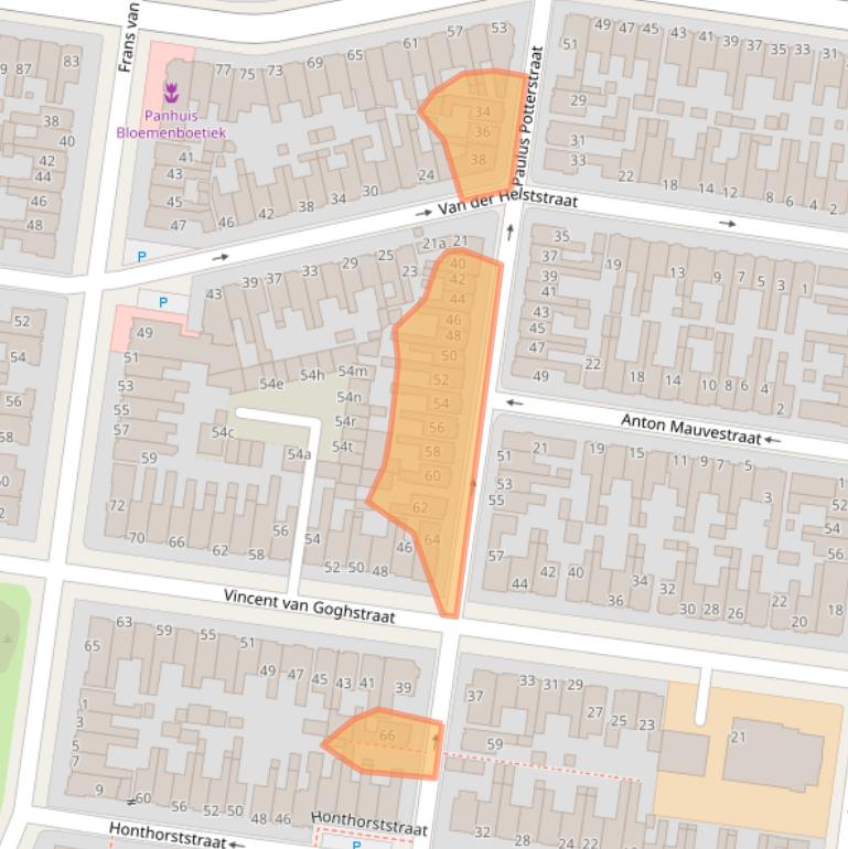 Kaart van postcodegebied 8932KM.