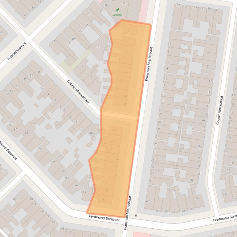 Kaart van postcodegebied 8932KT.
