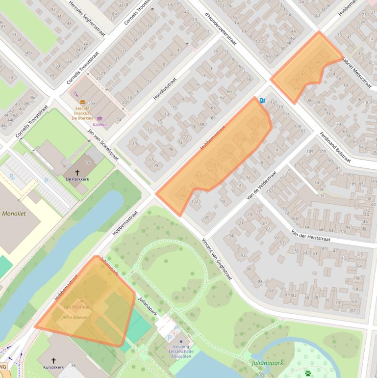 Kaart van postcodegebied 8932LA.