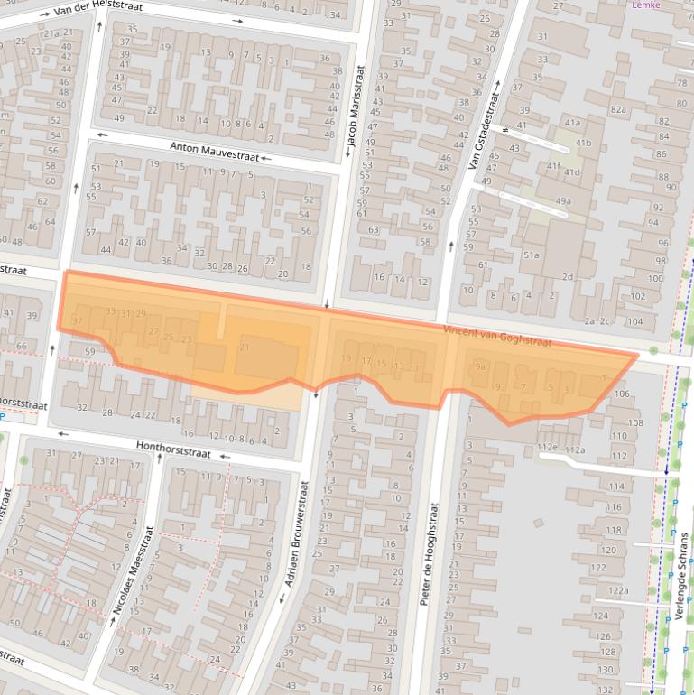Kaart van postcodegebied 8932LD.
