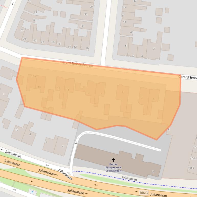 Kaart van postcodegebied 8932MA.