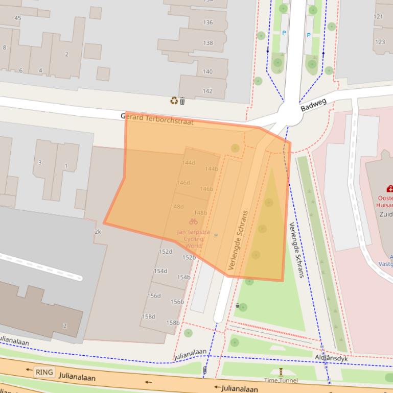 Kaart van postcodegebied 8932NT.