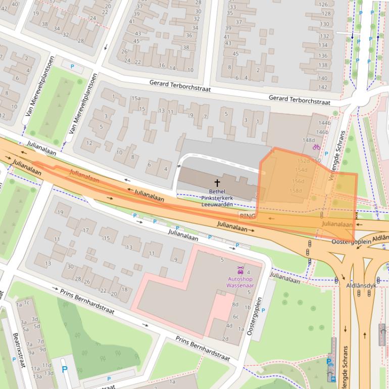 Kaart van postcodegebied 8932NV.