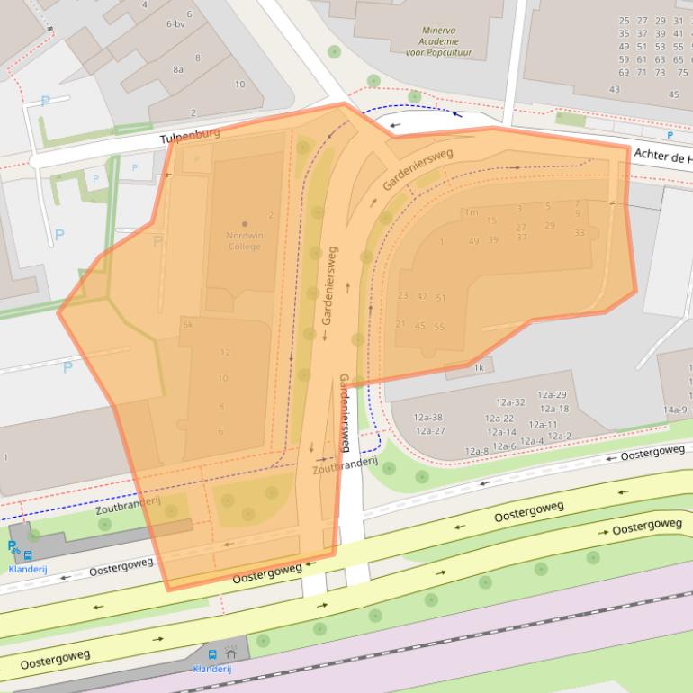 Kaart van postcodegebied 8933AA.