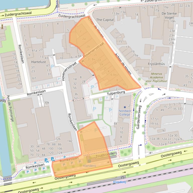 Kaart van postcodegebied 8933AJ.