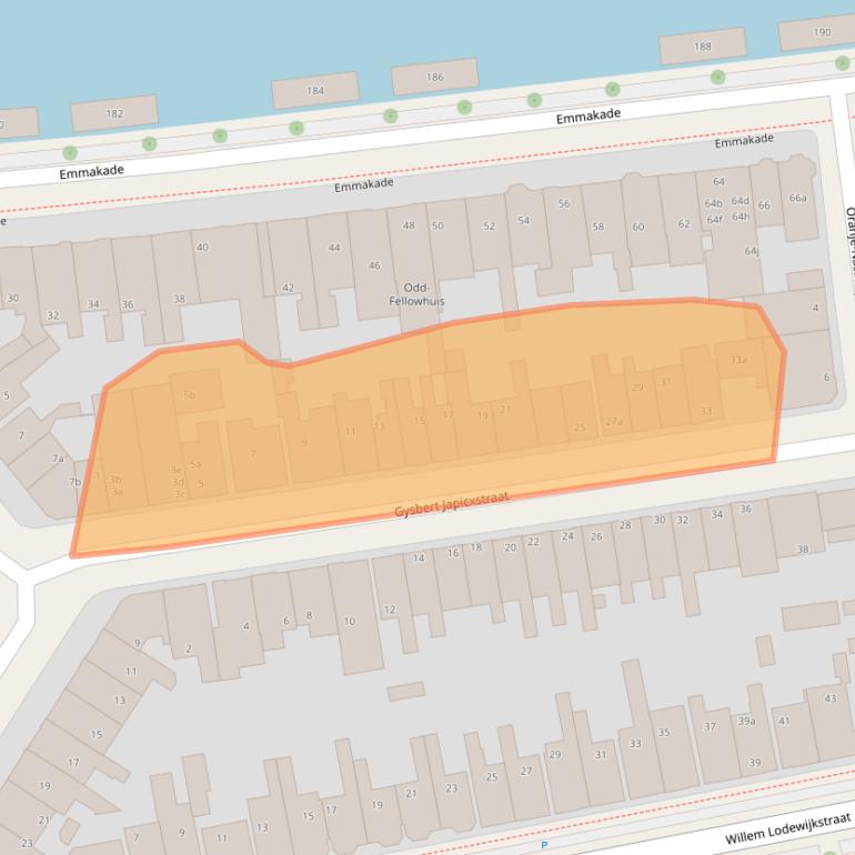Kaart van postcodegebied 8933AZ.