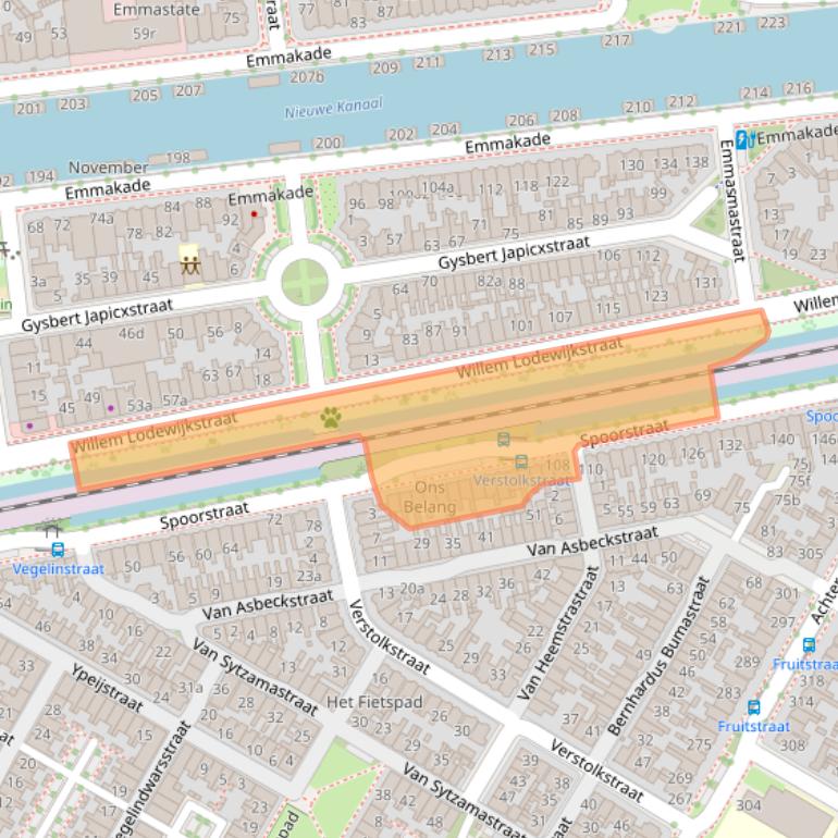 Kaart van postcodegebied 8933CD.