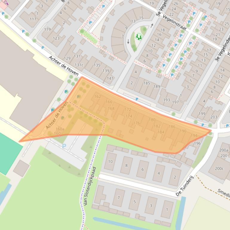 Kaart van postcodegebied 8933CT.