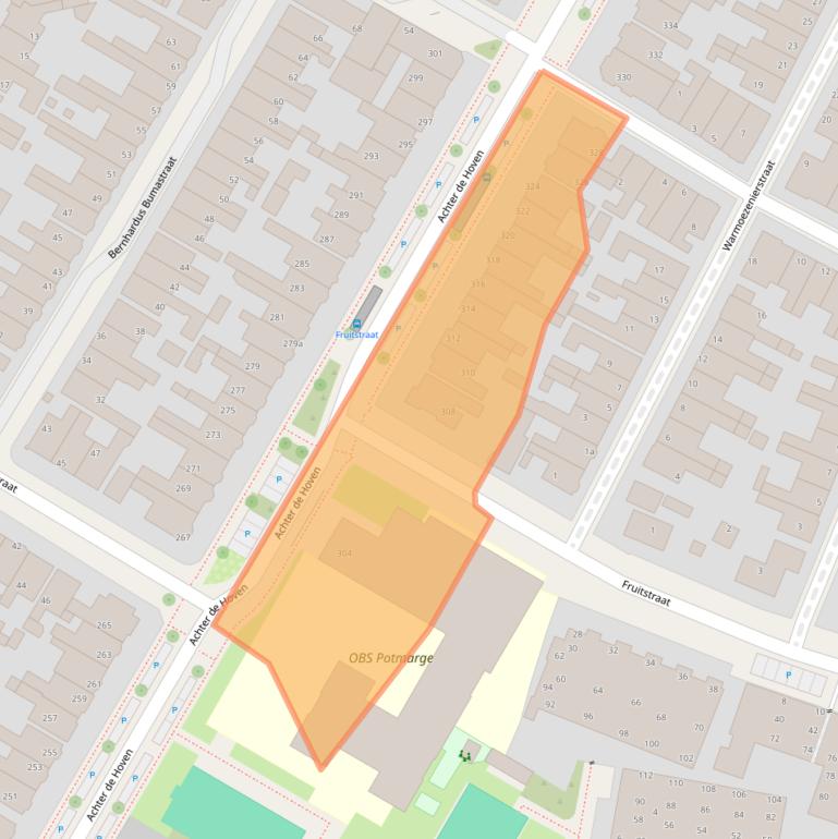Kaart van postcodegebied 8933CZ.