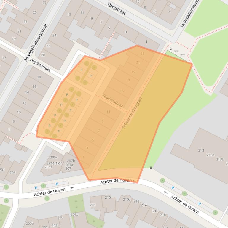 Kaart van postcodegebied 8933DL.