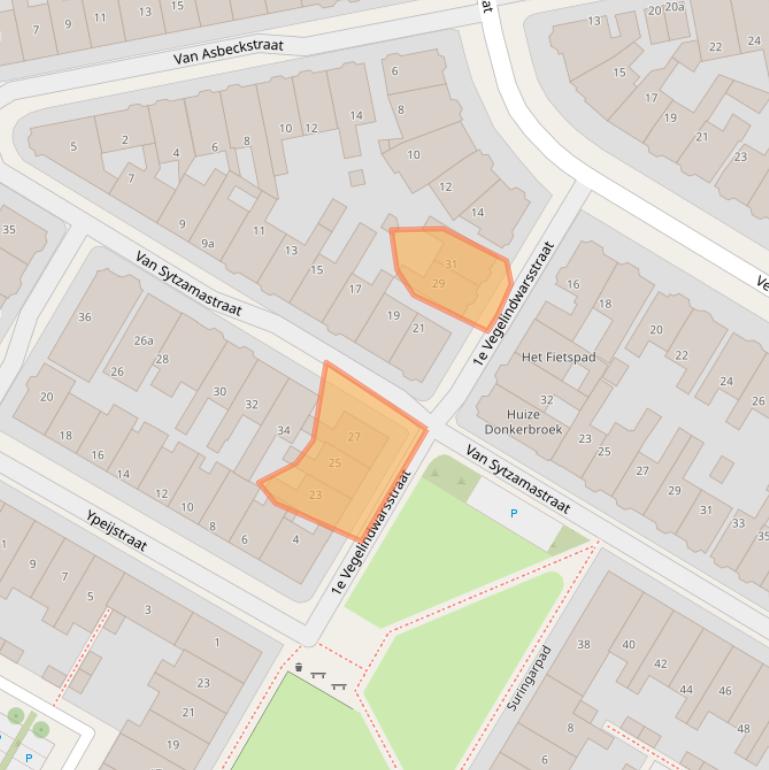 Kaart van postcodegebied 8933DN.