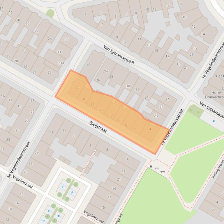 Kaart van postcodegebied 8933DS.