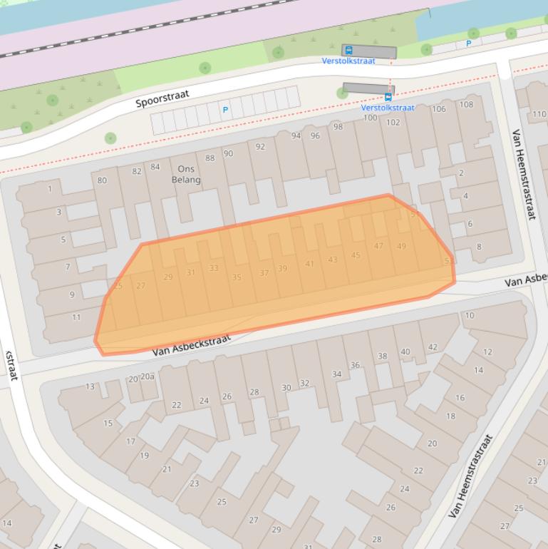 Kaart van postcodegebied 8933EB.