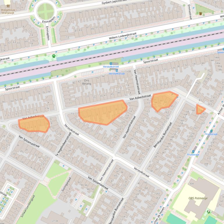 Kaart van postcodegebied 8933ED.
