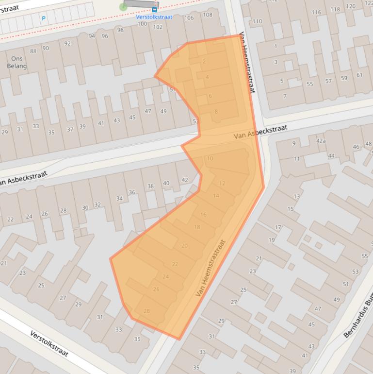 Kaart van postcodegebied 8933EG.