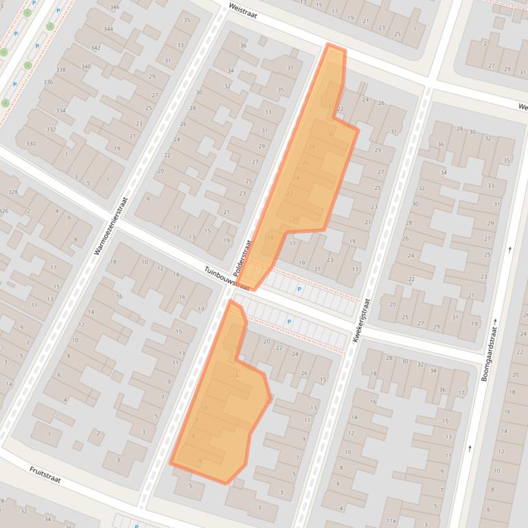 Kaart van postcodegebied 8933EX.