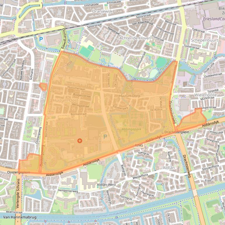 Kaart van postcodegebied 8934.