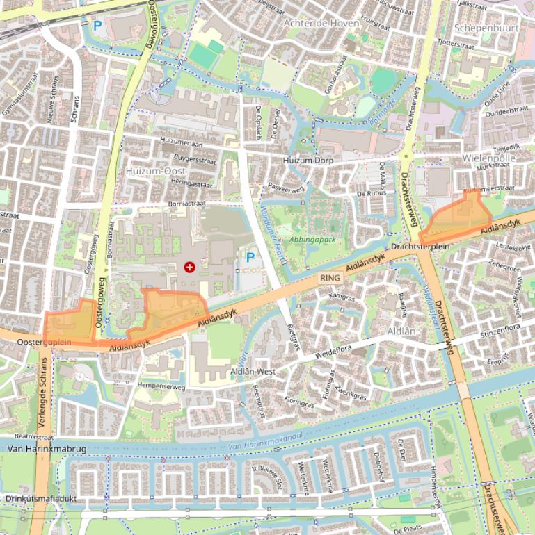 Kaart van postcodegebied 8934AA.