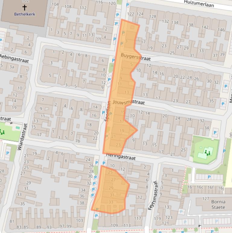 Kaart van postcodegebied 8934AS.