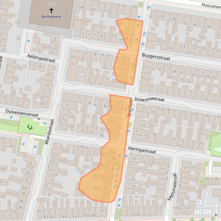 Kaart van postcodegebied 8934AT.