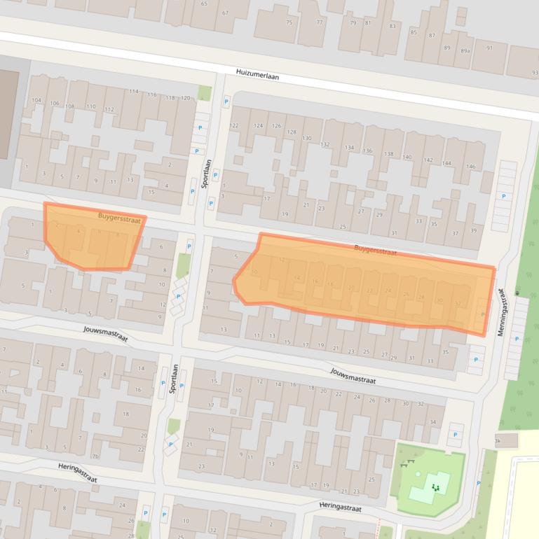 Kaart van postcodegebied 8934BB.