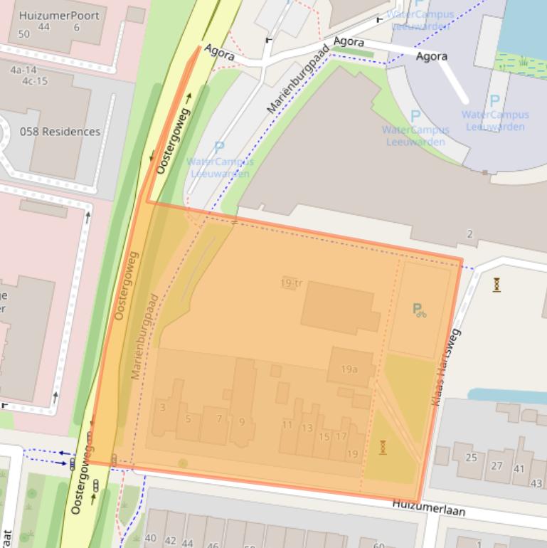 Kaart van postcodegebied 8934BC.