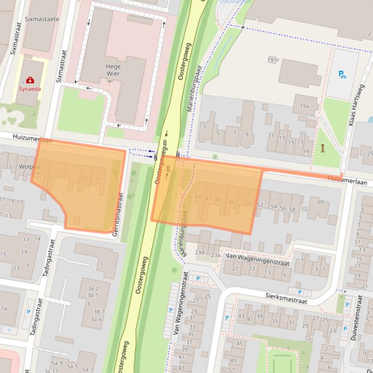 Kaart van postcodegebied 8934BH.