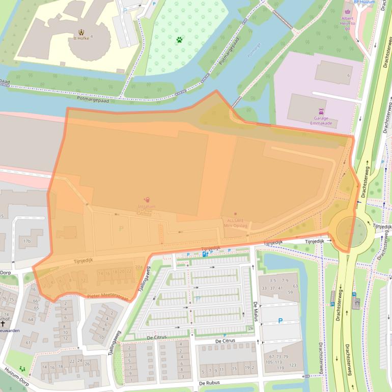 Kaart van postcodegebied 8934BT.