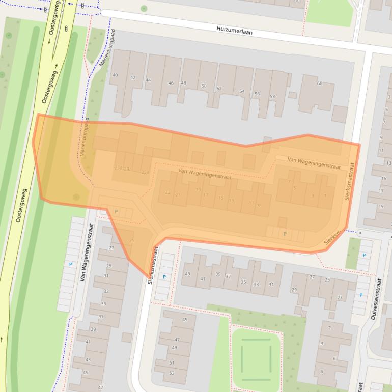 Kaart van postcodegebied 8934CG.
