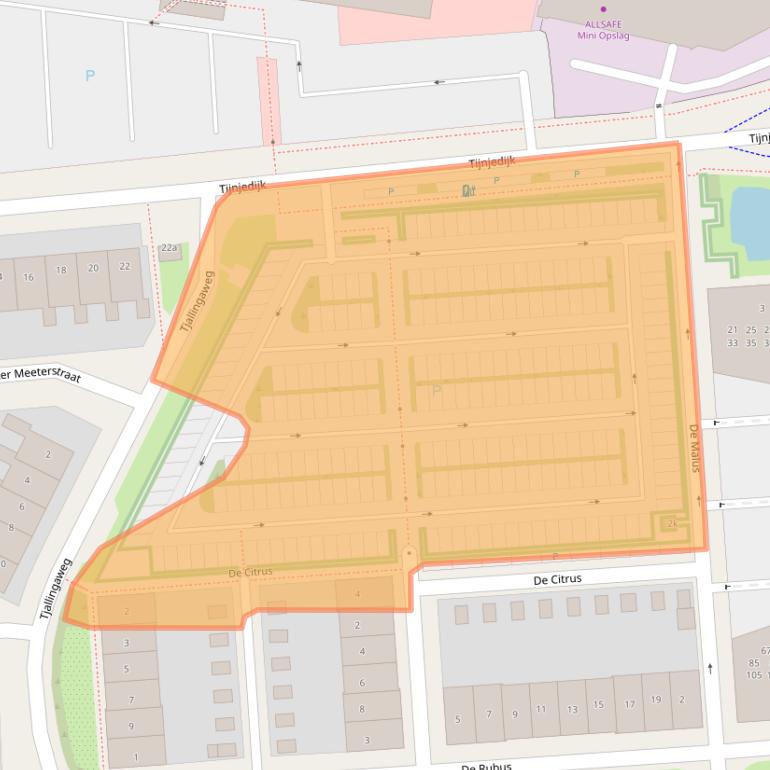 Kaart van postcodegebied 8934CM.