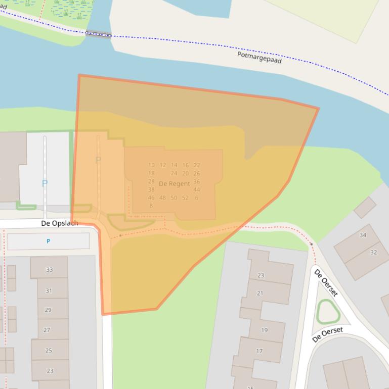 Kaart van postcodegebied 8934DC.