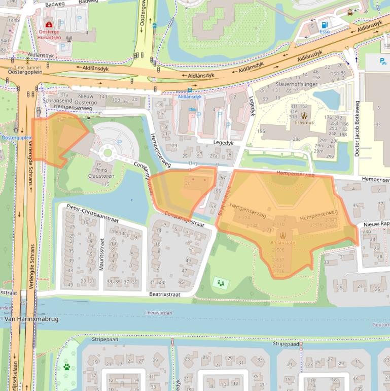 Kaart van postcodegebied 8935AA.