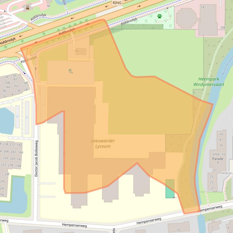 Kaart van postcodegebied 8935AB.