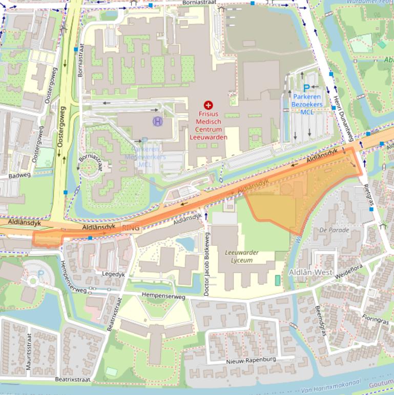 Kaart van postcodegebied 8935BB.