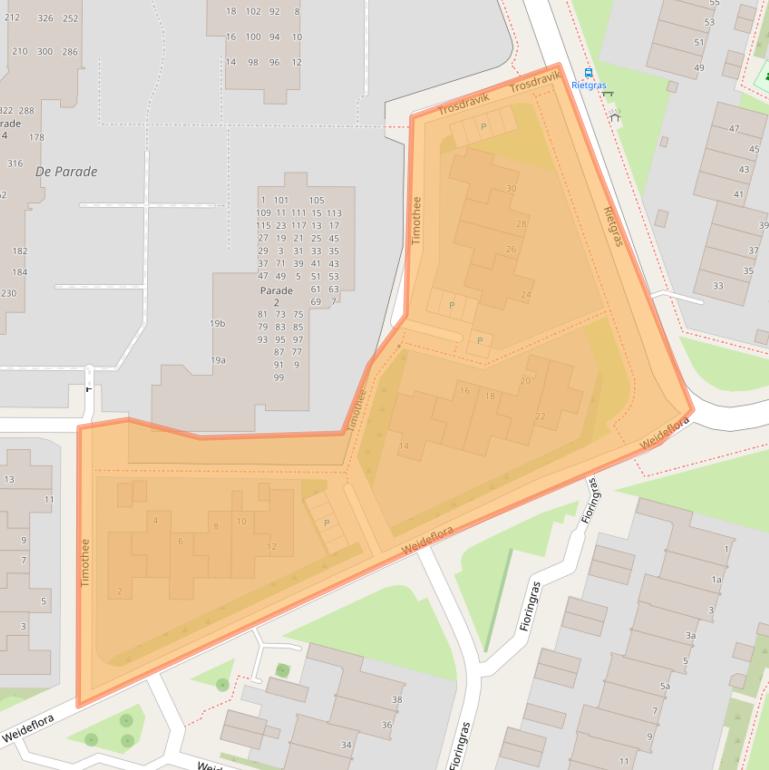 Kaart van postcodegebied 8935BX.