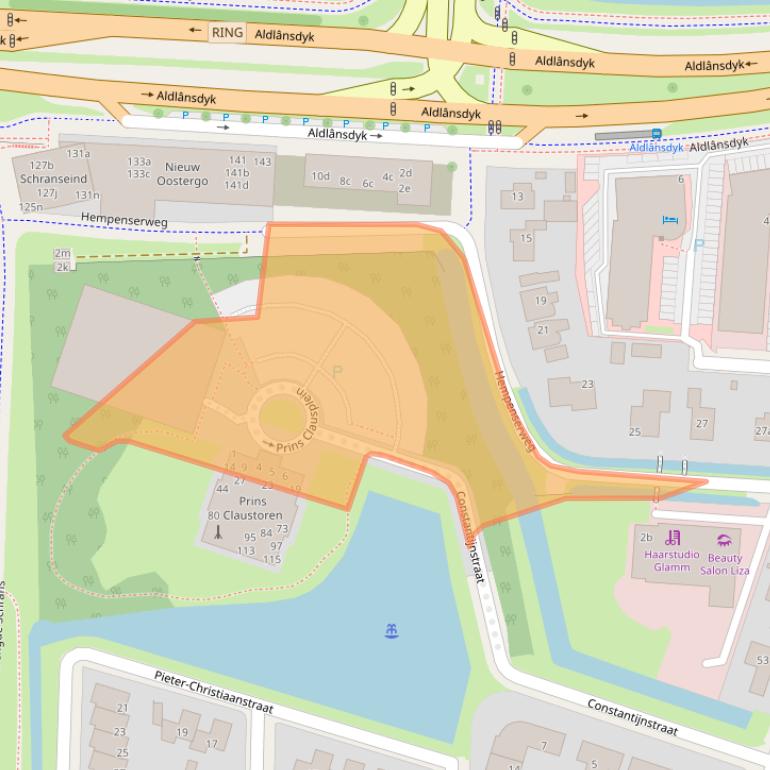 Kaart van postcodegebied 8935DA.
