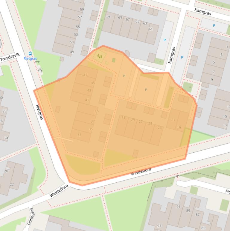 Kaart van postcodegebied 8935EB.