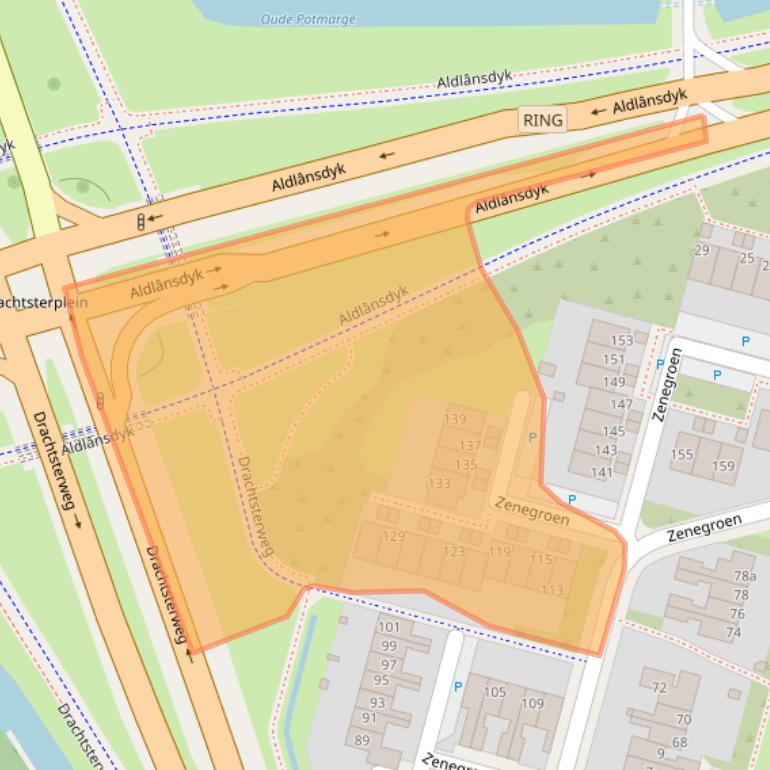 Kaart van postcodegebied 8935KD.
