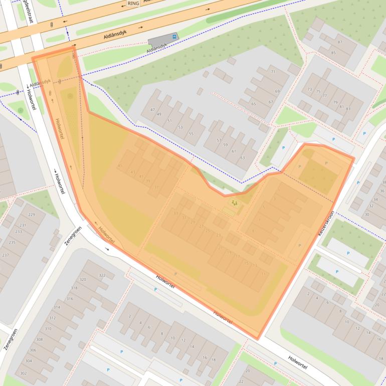 Kaart van postcodegebied 8935LK.