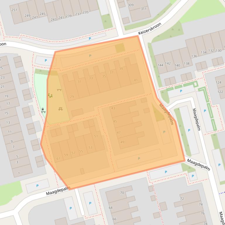 Kaart van postcodegebied 8935NB.