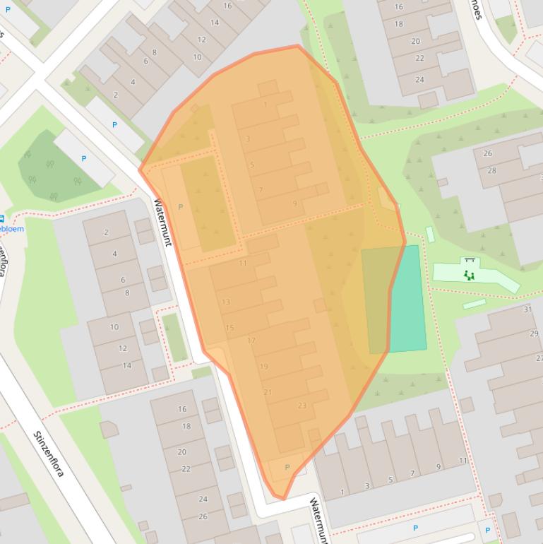 Kaart van postcodegebied 8935NW.