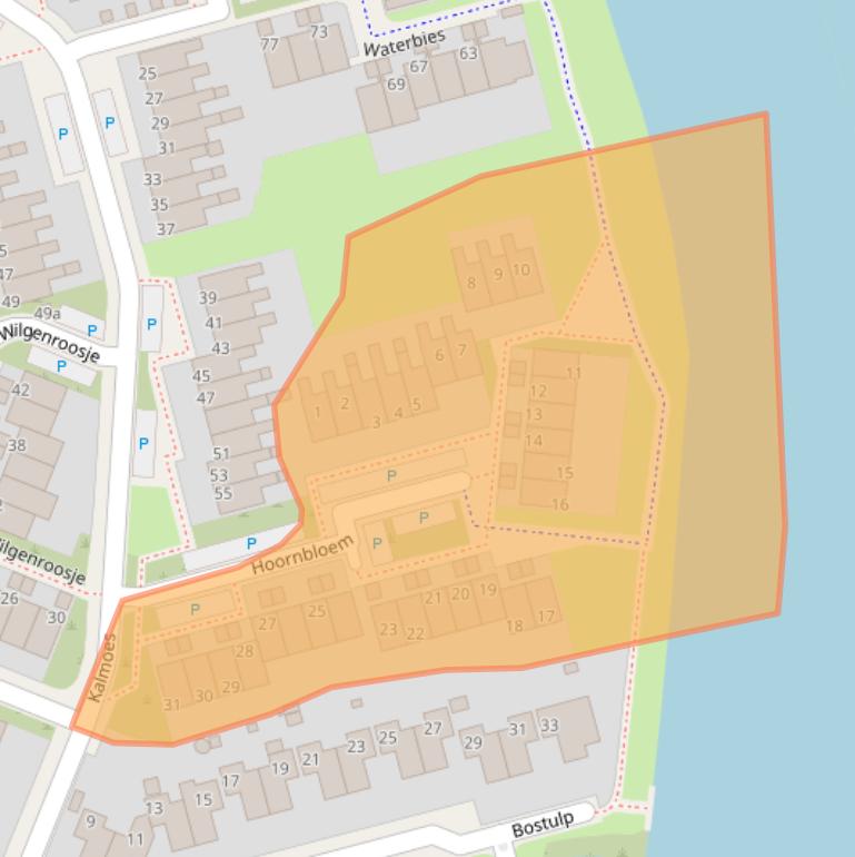 Kaart van postcodegebied 8935PJ.