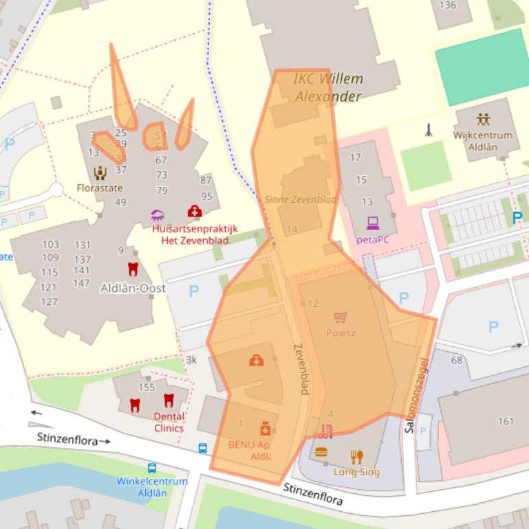 Kaart van postcodegebied 8935RK.