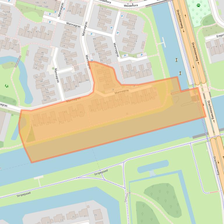 Kaart van postcodegebied 8935RT.