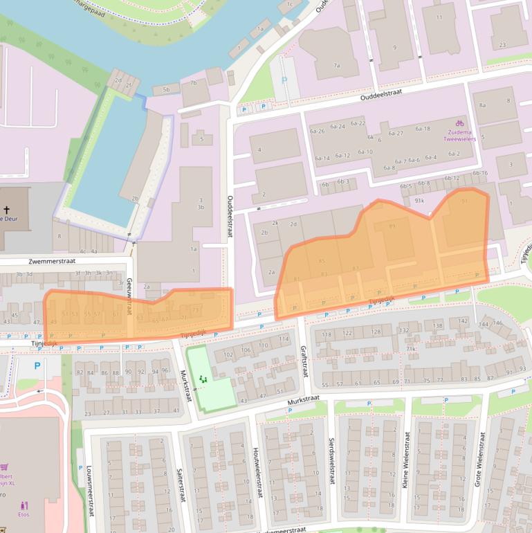 Kaart van postcodegebied 8936AC.