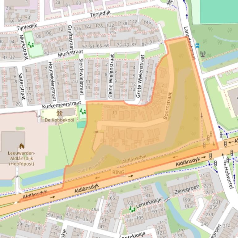 Kaart van postcodegebied 8936AT.